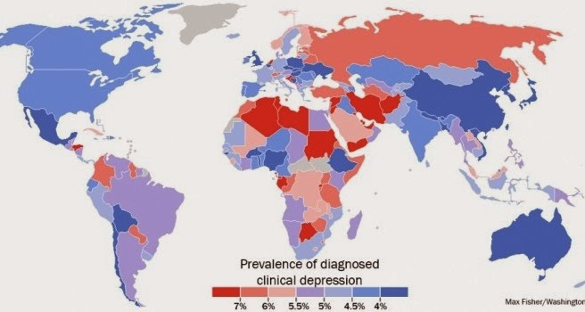  Pogledajte mapu: Koliko smo depresivni?