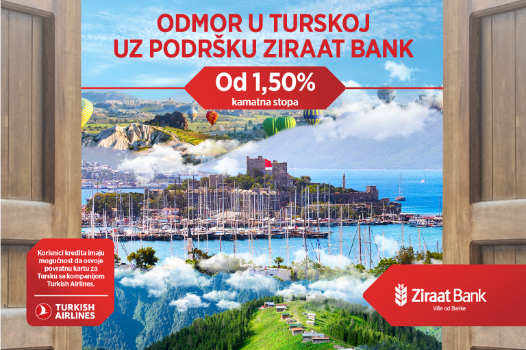  ZiraatBank pruža ugodan odmor: Osvoji besplatan let u Tursku