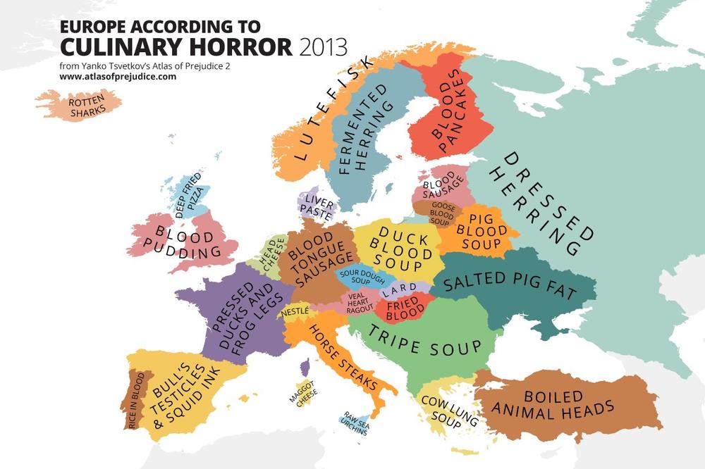  Mapa najgorih jela u Evropi: Ovo zovu kulinarskom katastrofom