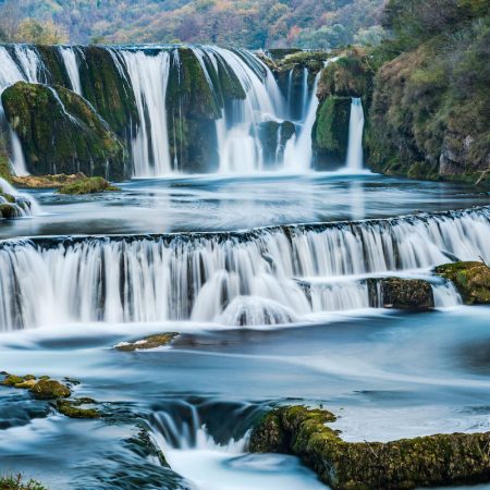 Strbacki buk waterfall in Bosnia Una National Park.