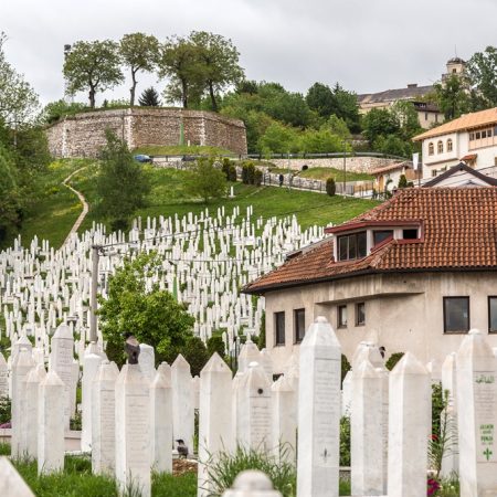 A muslim cemetery in a beautiful summer day in Sarajevo, Bosnia and Herzegovina; Depositphotos